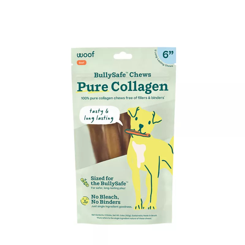Woof Collagen Bully Safe Chews 6" 5 pk
