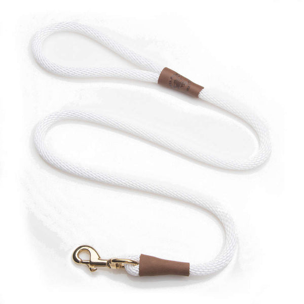 Mendota Snap Leash 1/2x4 White