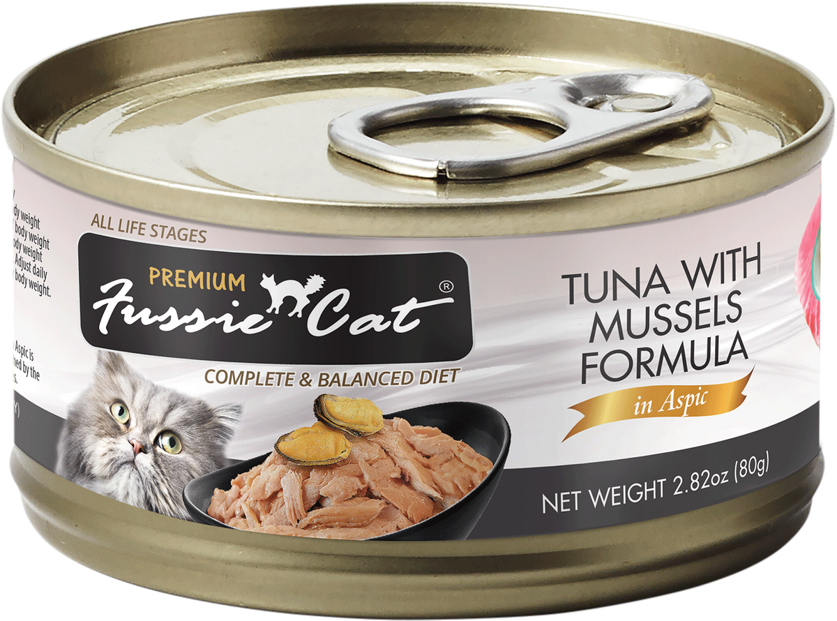 Fussie Cat Premium Tuna &amp; Mussels, front of package