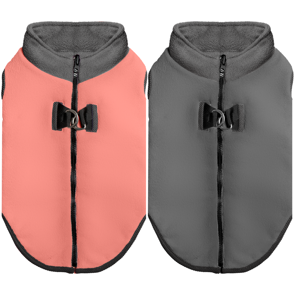Gooby Fleece Reversible Zip Up Feeling Peachy Small