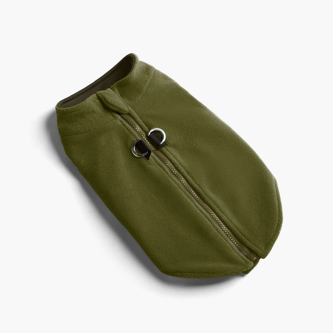 GOOBY ZIP UP FLEECE VEST 2 OLIVE XS