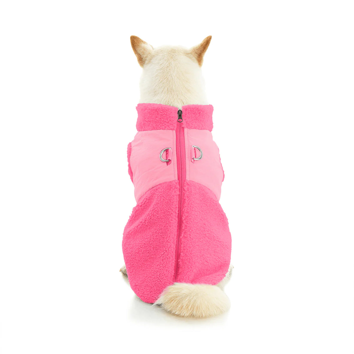 Gooby Zip Up Sherpa Vest Hot Pink Large