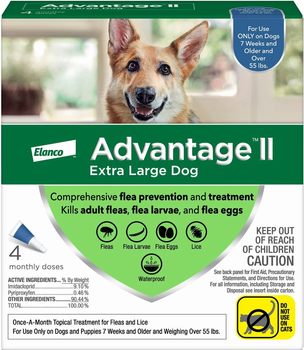 Advantage II 4-Month Treatment 55+LB Dogs