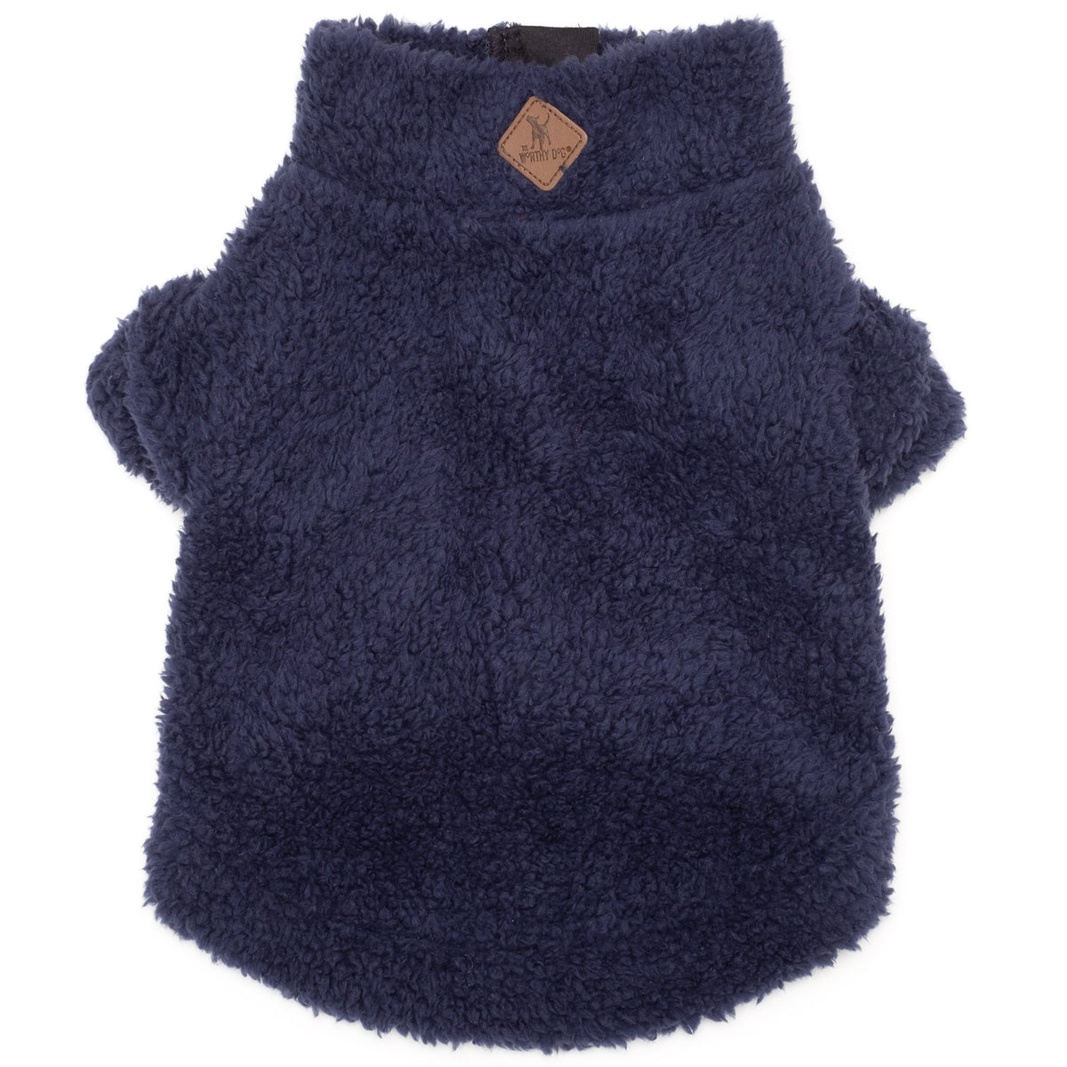 The Worthy Dog Solid Fleece Quarter Zip Pullover Navy Large