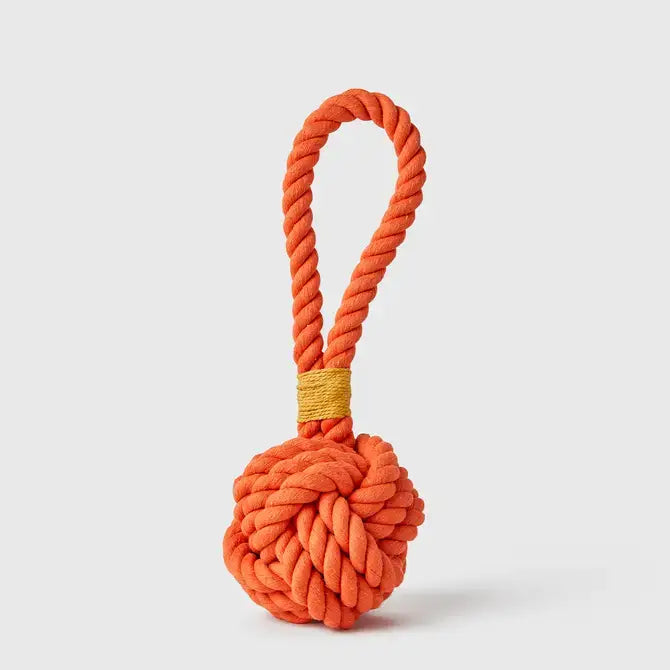 Jax &amp; Bones 3" Orange Celtic Knot Tie Rope Toy