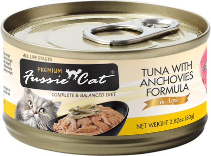 Fussie Cat Premium Tuna &amp; Anchovies, front of package