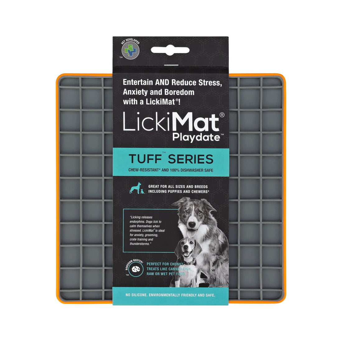 LickiMat Playdate Tuff-Orange