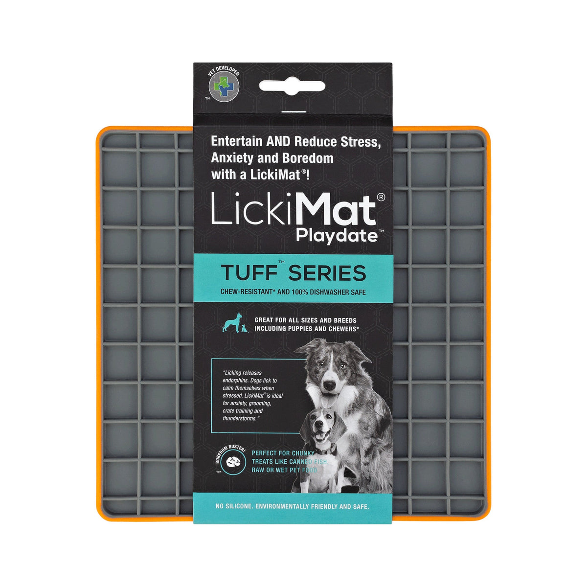 LickiMat Playdate Tuff-Orange