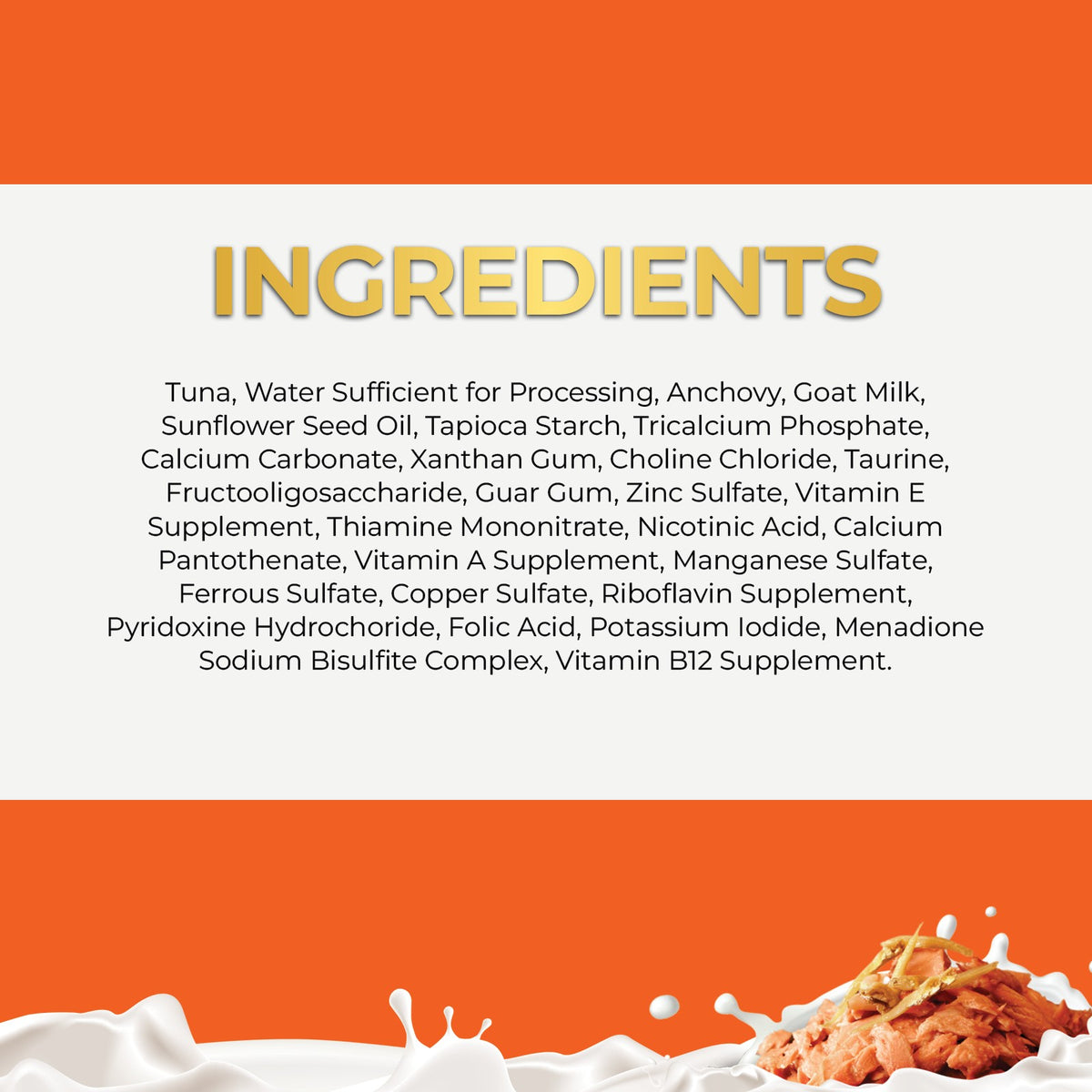 Fussie Cat Tuna &amp; Anchovies with Goat Milk, ingredients