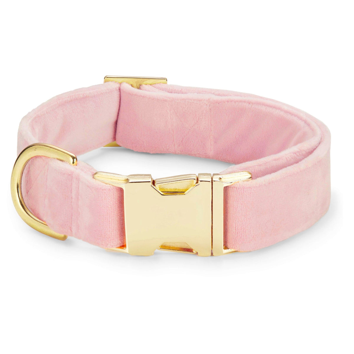 The Foggy Dog Blush Pink Velvet Collar Medium