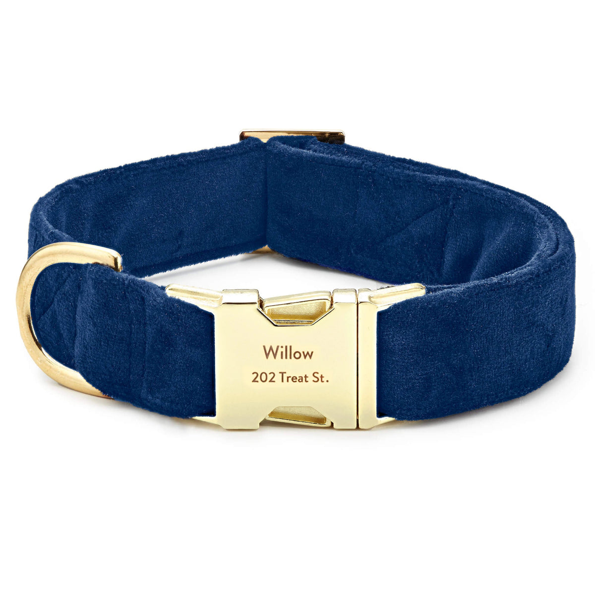 The Foggy Dog Navy Velvet Collar Med