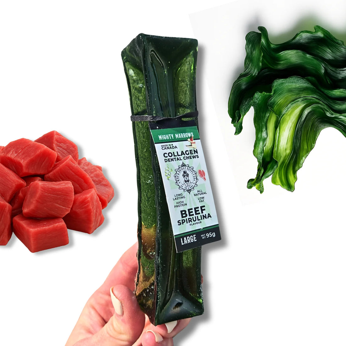 W&amp;B DENTAL CHEW SPIRULINA BEEF LARGE