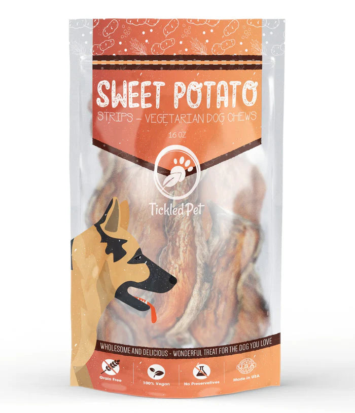 TICKLED PET SWEET POTATO STRIPS 16OZ