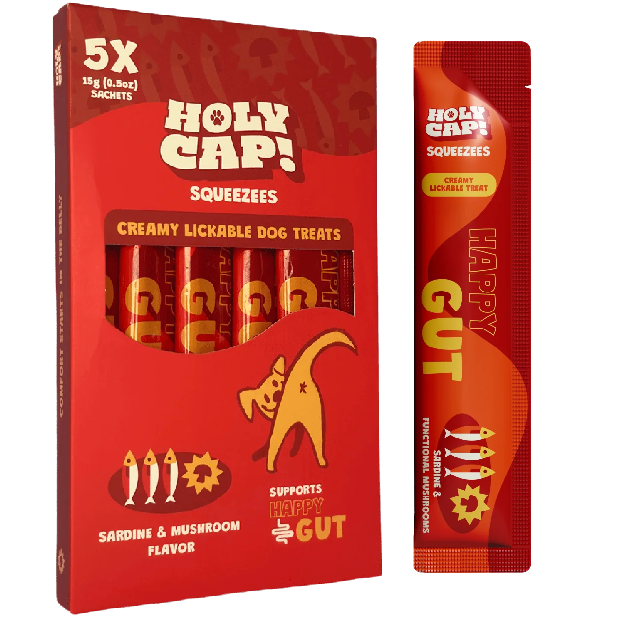 HOLY CAP HAPPY GUT SQUEEZABLES 5PK