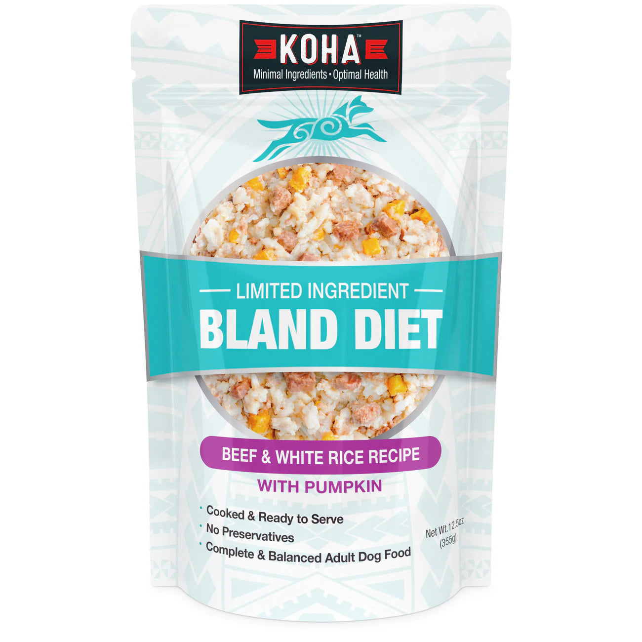 KOHA BLAND DIET BEEF &amp; RICE 12.5OZ POUCH