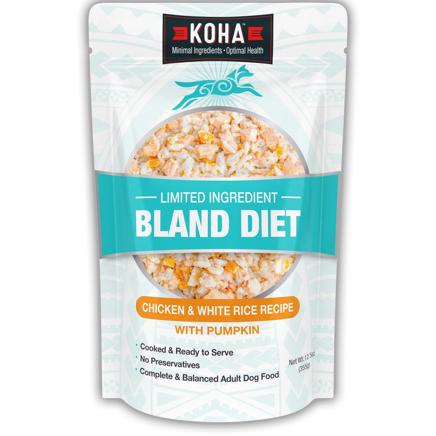 KOHA BLAND DIET CHICKEN &amp; RICE 12.5OZ POUCH