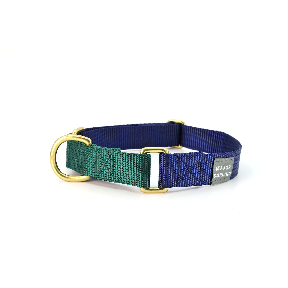 Major Darling martingale collar, navy and forest