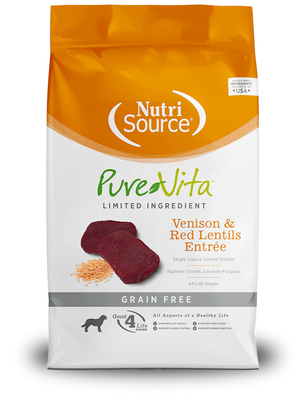 Pure Vita Dog Venison Red Lentils GF 4 lb