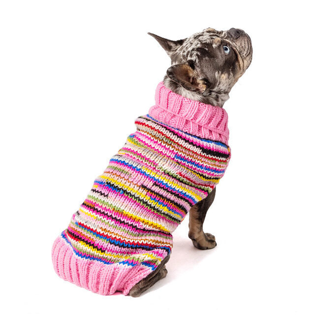 Chilly Dog Pink Multi Color Sweater XS