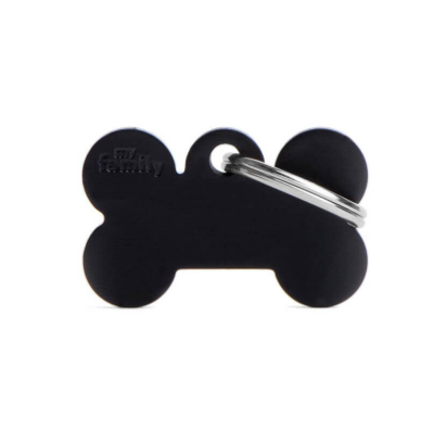 My Family Tag Small Bone Aluminum Black