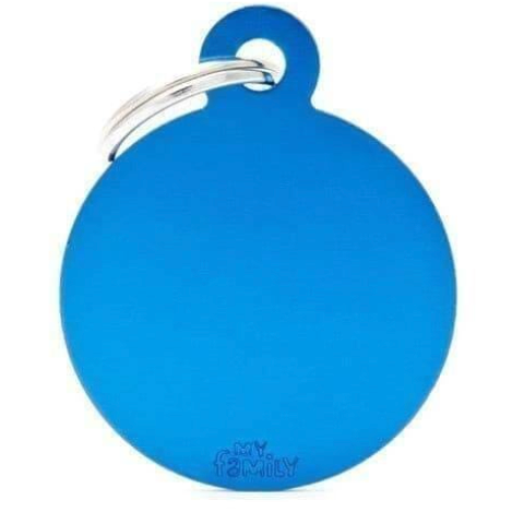 My Family Tag Big Round Aluminum Blue