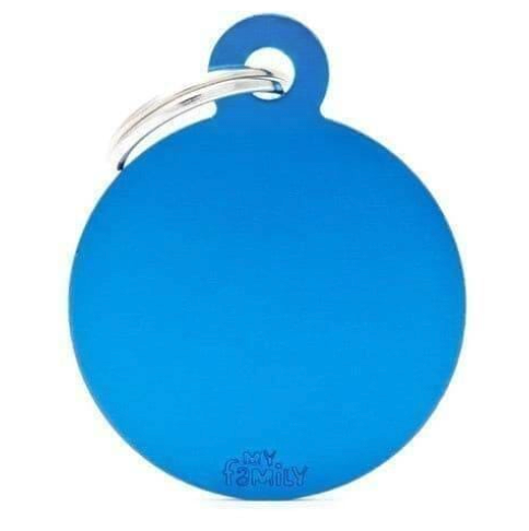 My Family Tag Big Heart Aluminum Blue