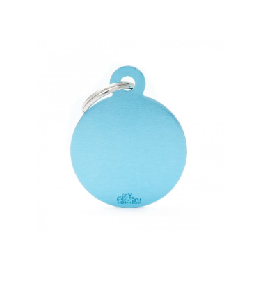 My Family Tag Big Round Aluminum Light Blue
