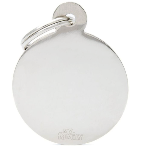 My Family Tag Big Round Chromed Brass