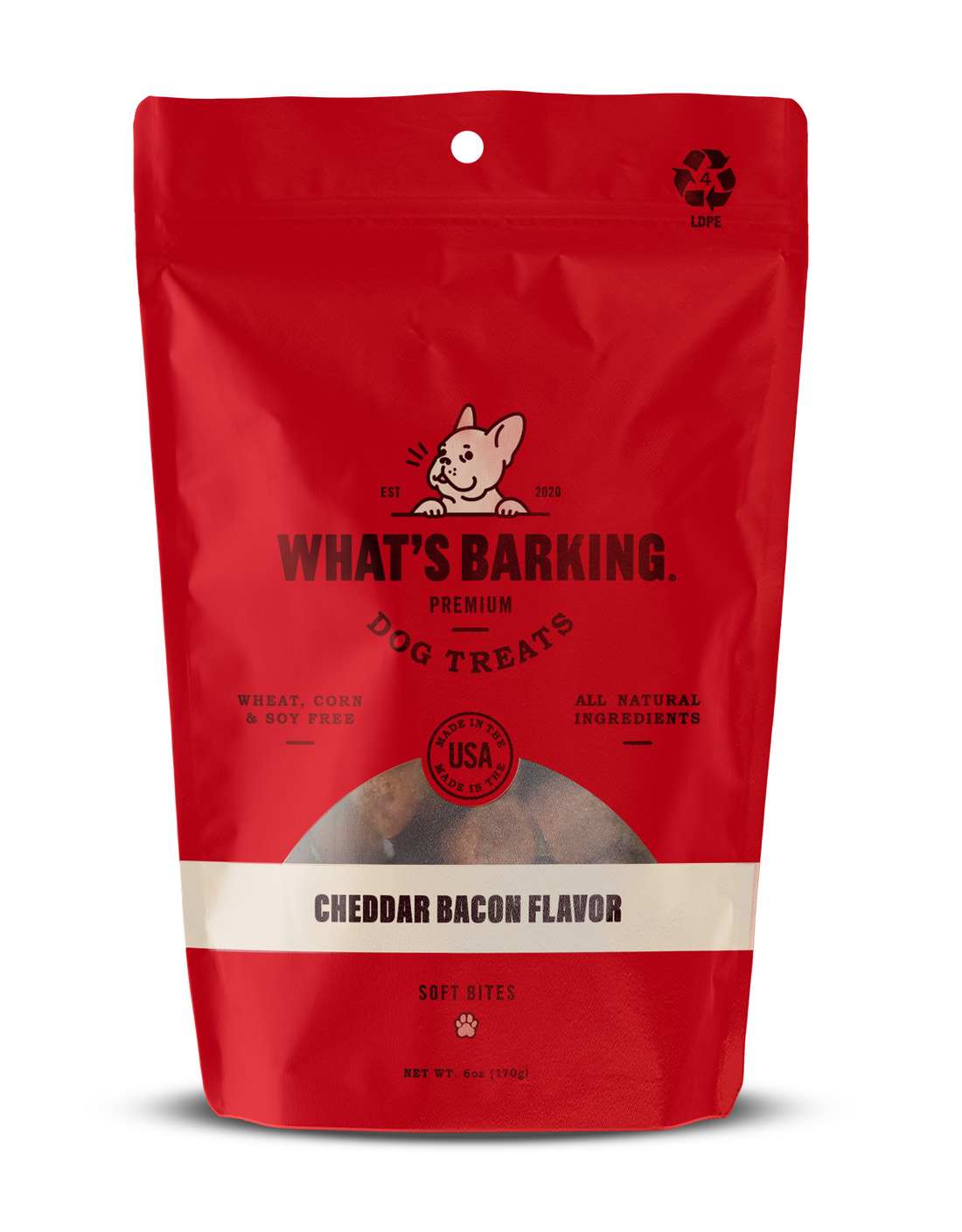 Whats Barking Cheddar Bacon 6 oz