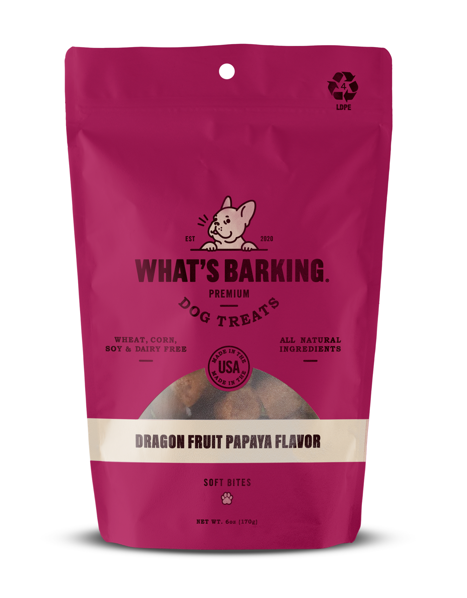WHATS BARKING DRAGON FRUIT PAPAYA 6OZ
