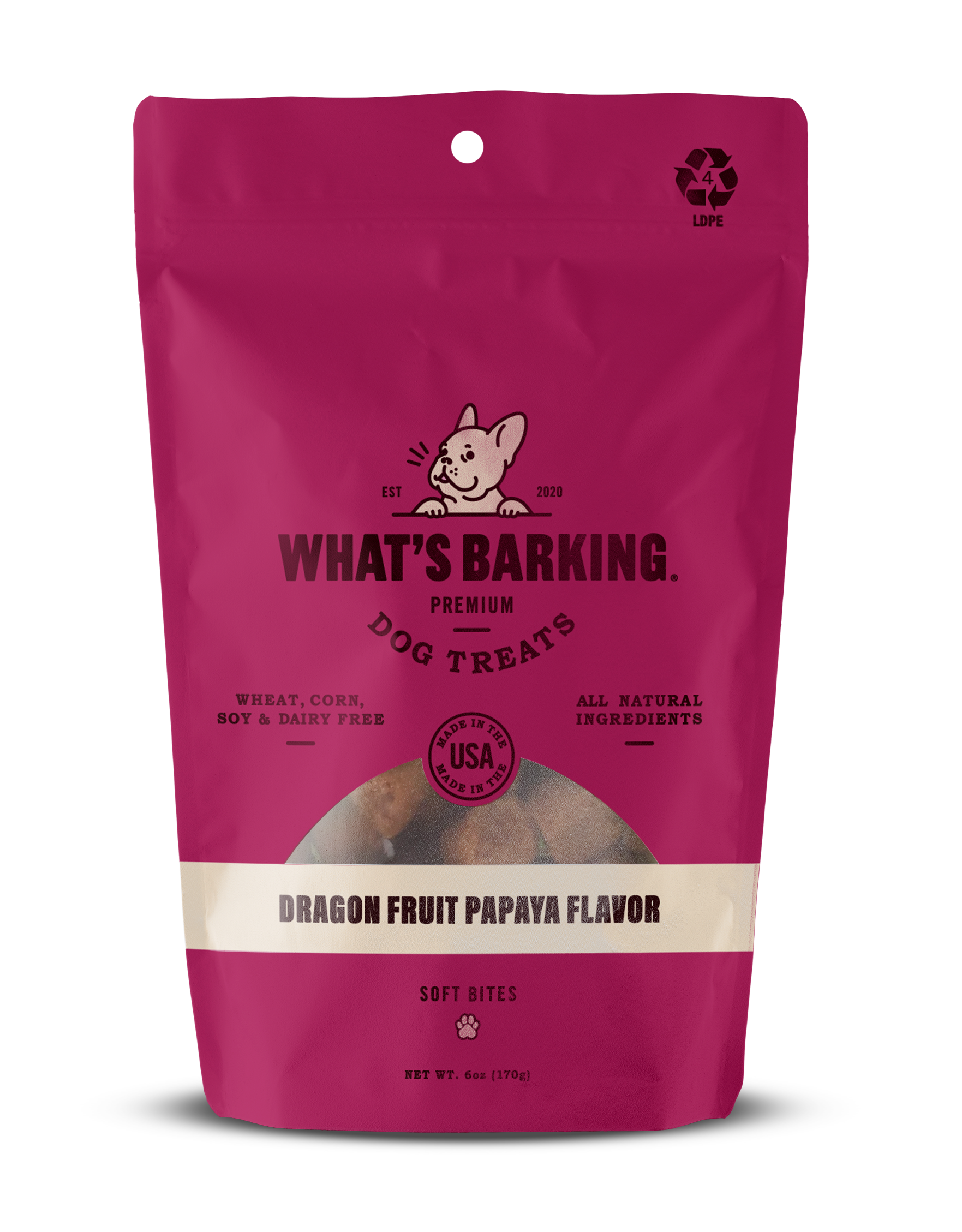 WHATS BARKING DRAGON FRUIT PAPAYA 6OZ