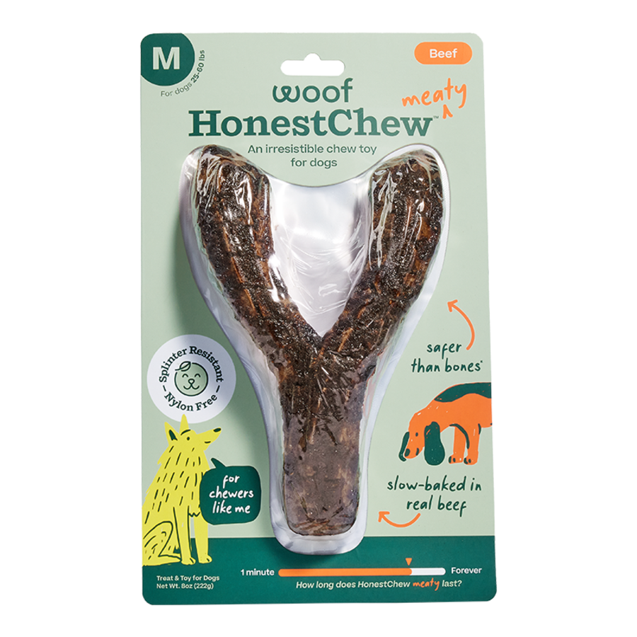 WOOF DOG HONESTCHEW MEATY YGNAWT CHEW MEDIUM