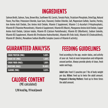 Nulo Gently-Cooked Meals Salmon &amp; Tuna Recipe for Cats 3.5 oz ingredients and guaranteed analysis