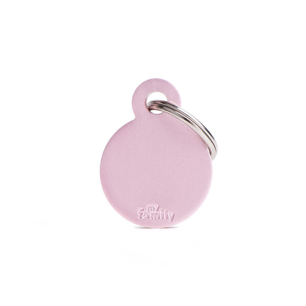 MyFamily basic small aluminum pink circle ID tag