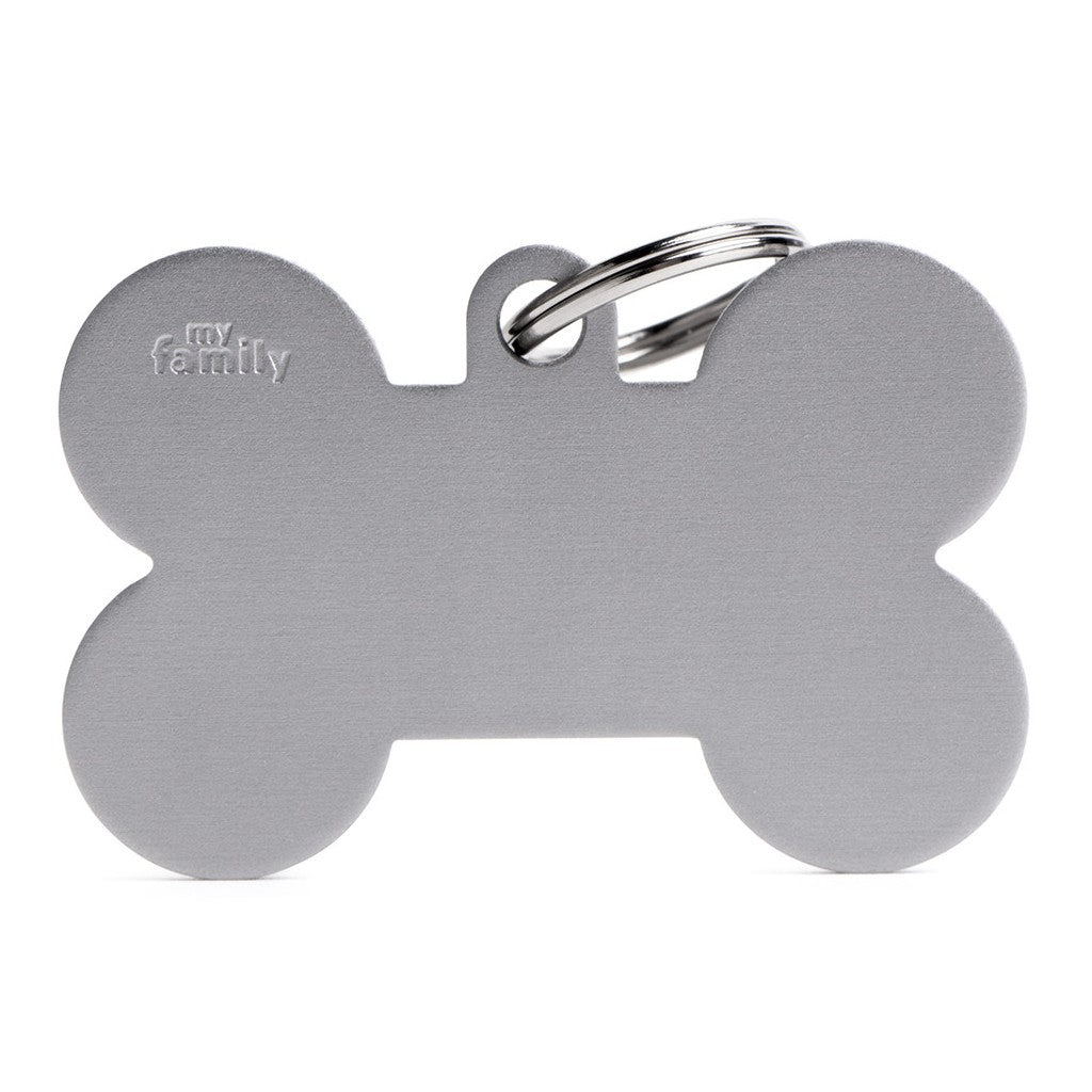 MyFamily basic xl aluminum gray bone ID tag