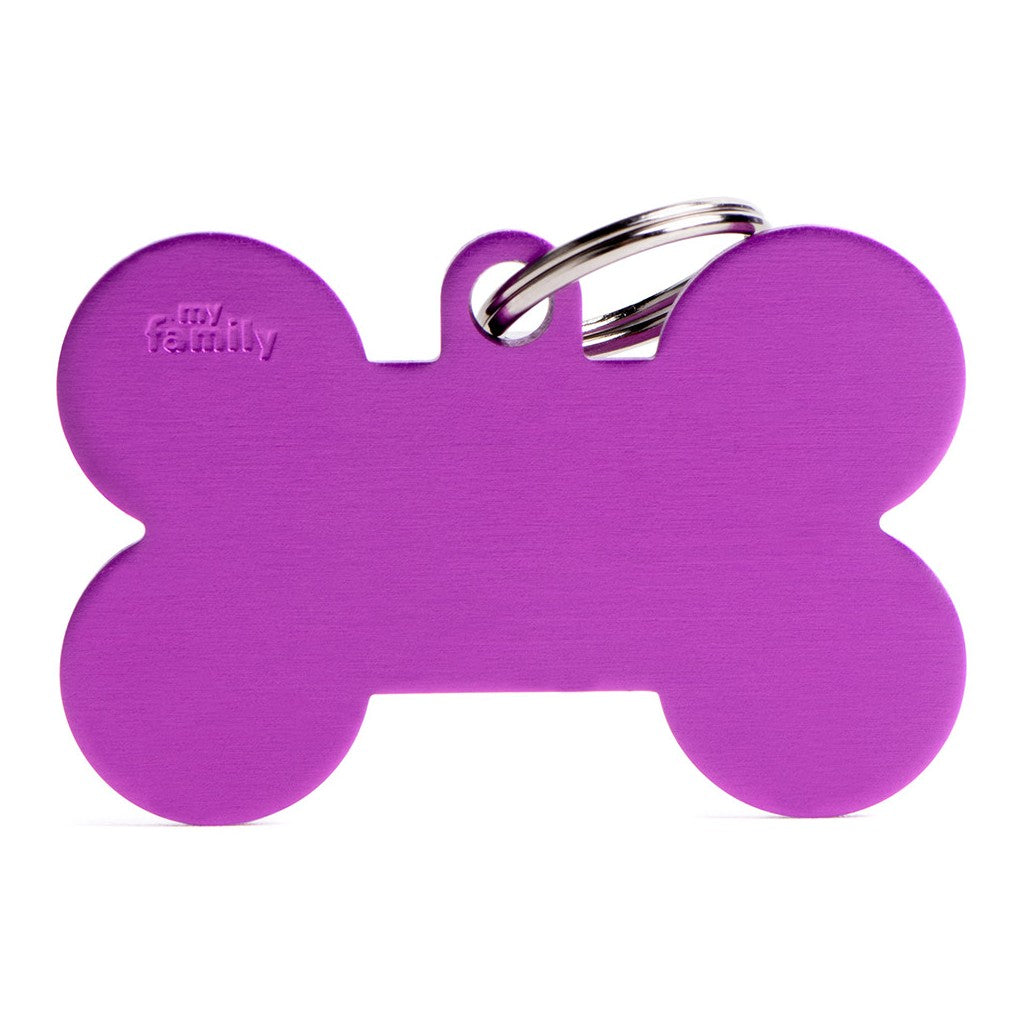 MyFamily basic xl aluminum purple bone ID tag
