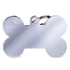My Family XL bone pet ID tag in chrome-plated brass