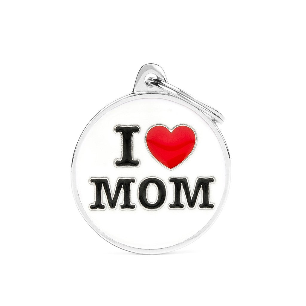 MyFamily charms big i love mom ID tag