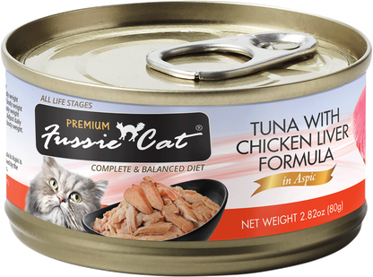 Fussie Cat Premium Tuna &amp; Chicken Liver, front of package