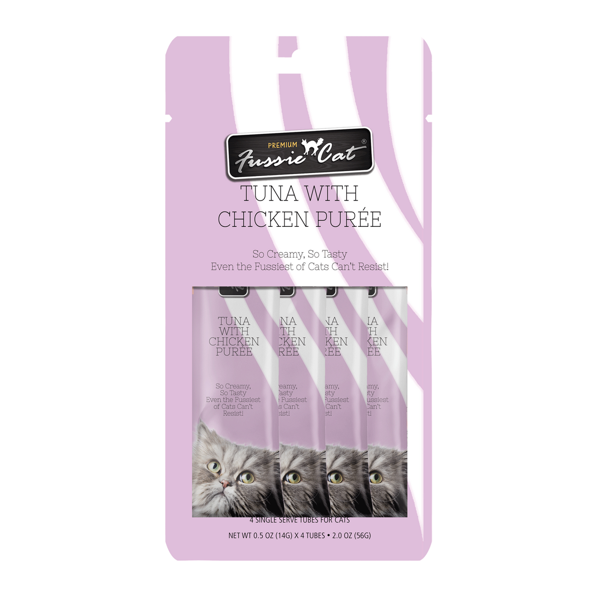 Fussie Cat Tuna &amp; Chicken Puree Tubes, front of package