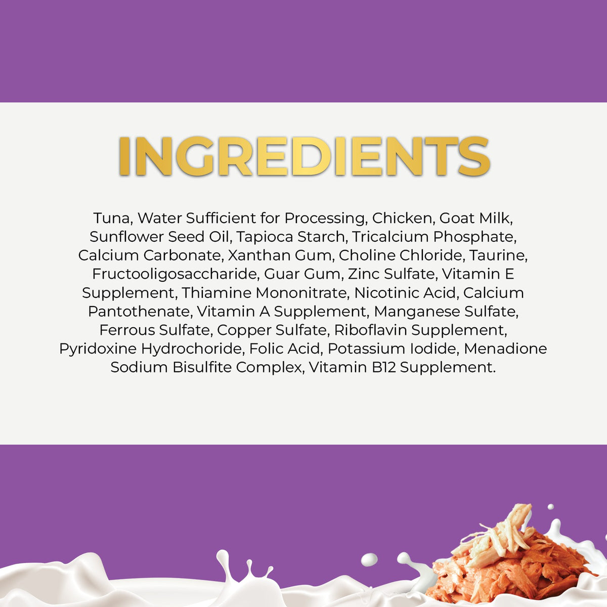Fussie Cat Tuna &amp; Chicken with Goat Milk, ingredients
