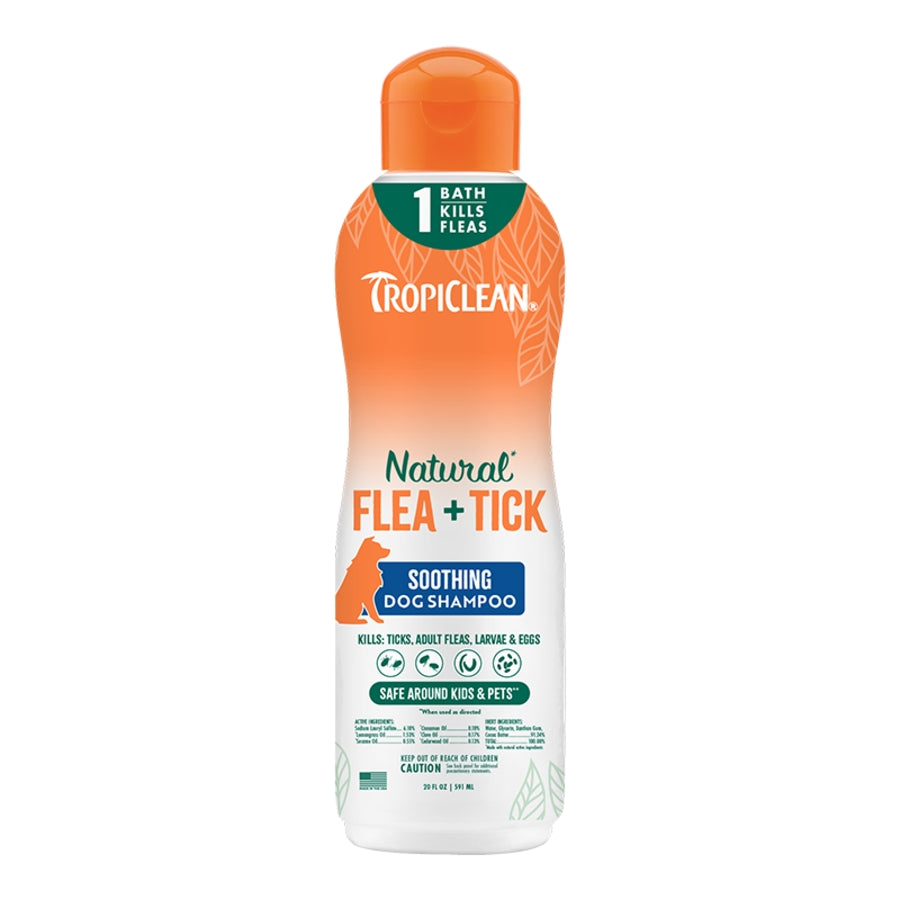 TropiClean Flea &amp; Tick Soothing Shampoo 20 oz