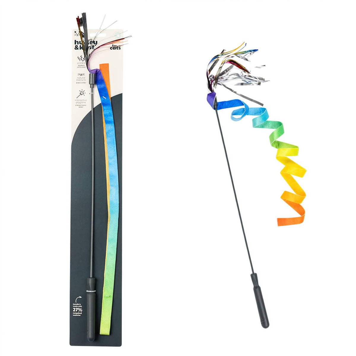Huxley &amp; Kent Dance &amp; Lure Rainbow Wand Cat Toy