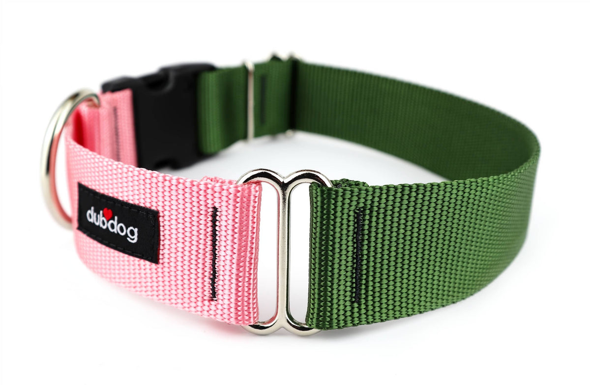 Dubdog Collar Pink/Olive Medium