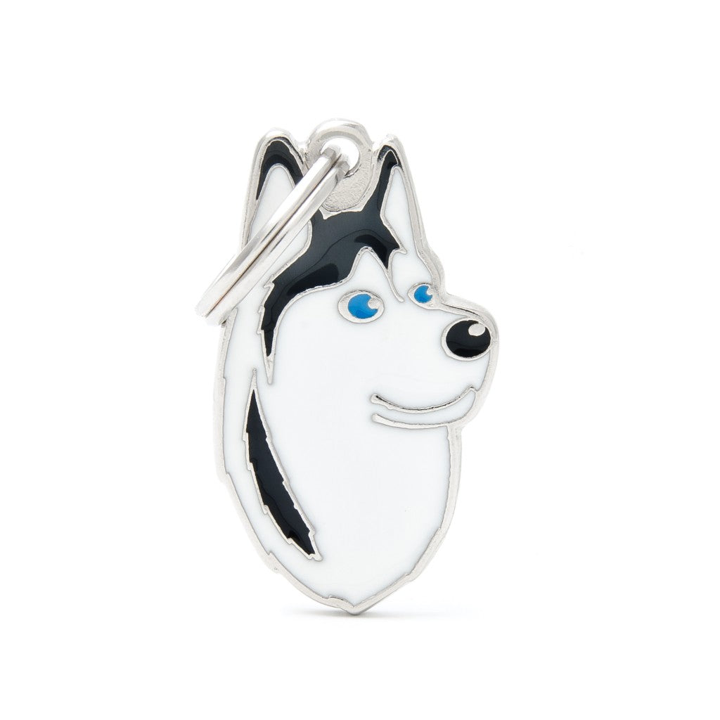 MyFamily friends black and white siberian husky ID tag