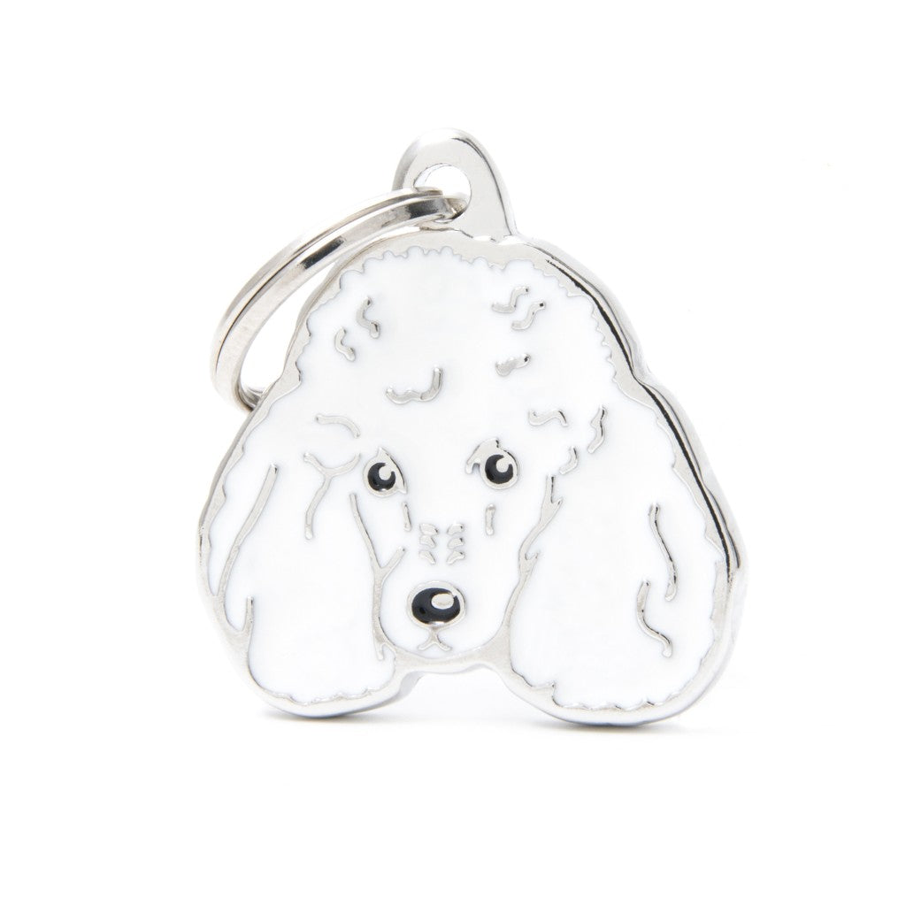 MyFamily friends white poodle ID tag