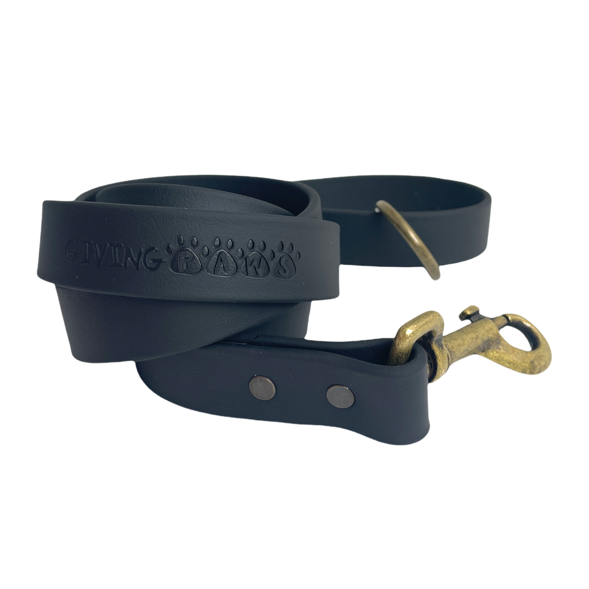 Giving Paws Vegan Leather Leash Black Onyx Large