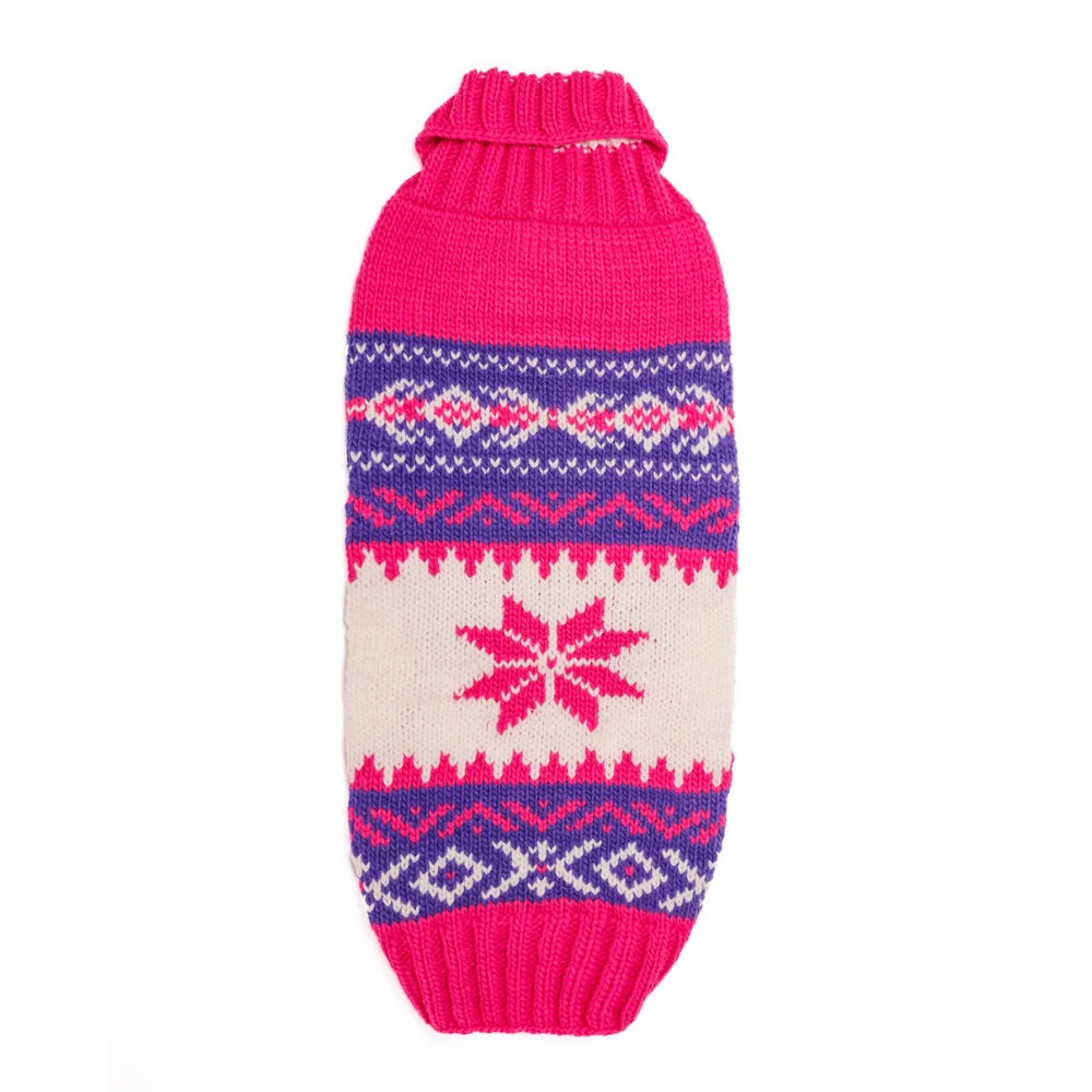 CHILLY DOG PINK VAIL SWEATER XL