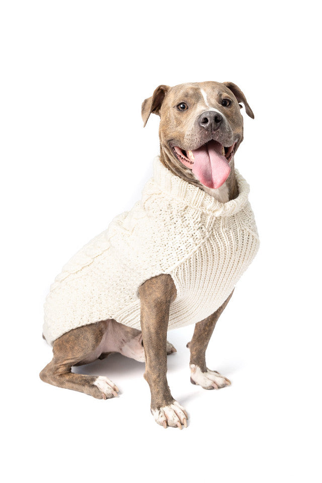 Chilly Dog Natural Cable Knit Sweater