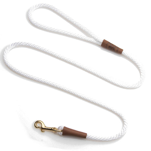 Mendota Snap Leash 3/8x6 White